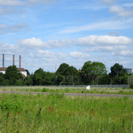 Blick vom Baufeld
